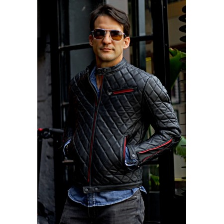 ジャケット・アウター AMERISYNTHETIC LEATHER QUILTING MINIVEST SYNTHETIC LEATHER QUILTING MINI VEST